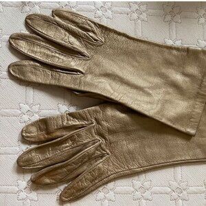 Matte Metallic Gold Gloves - Size 7